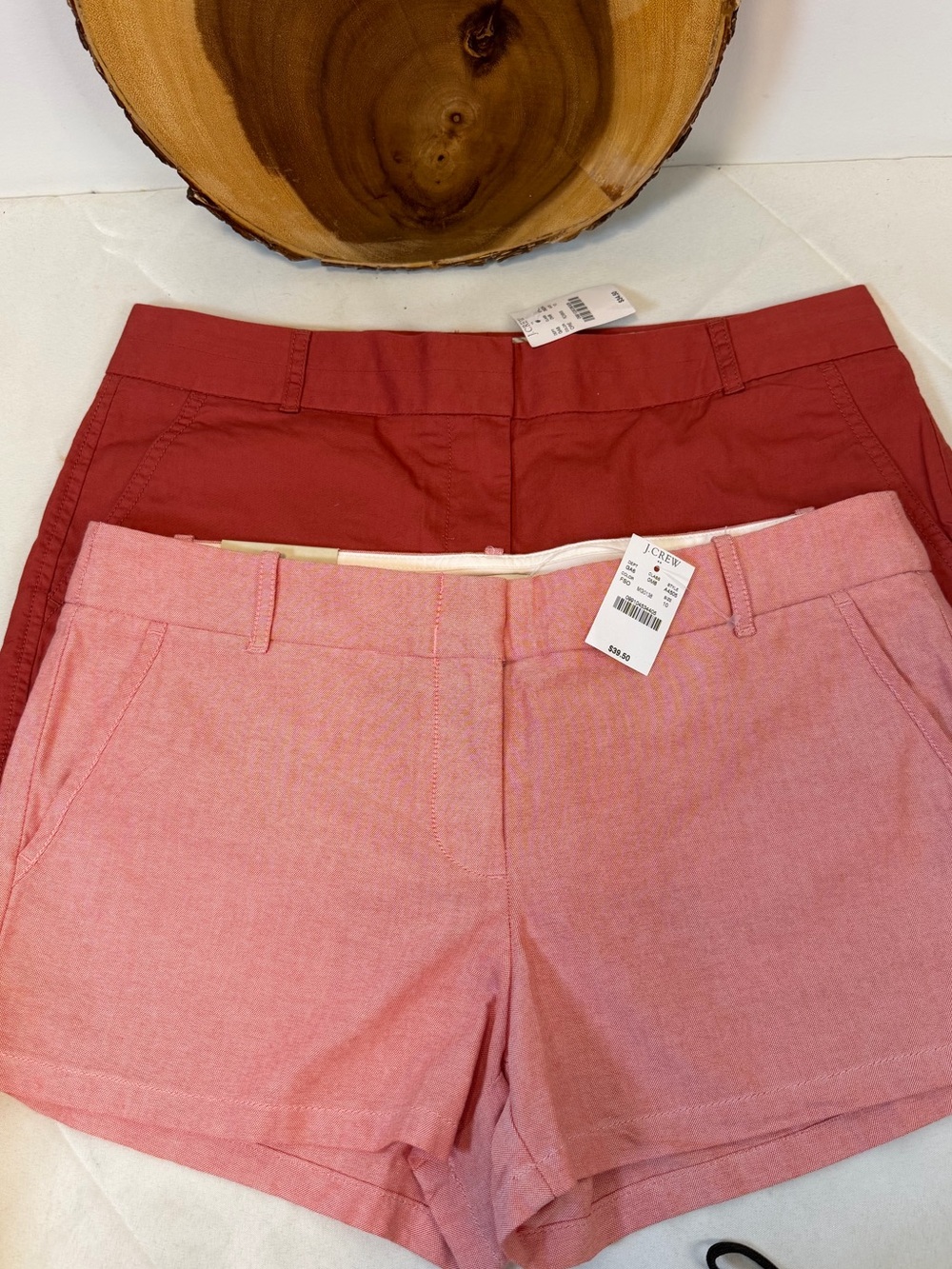 Set‎ of Two J. Crew Pink and Reddish Orange Cotton-Blend Chino Shorts Women’s 10